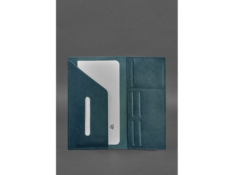 Кожаный тревел-кейс 3.1 зеленый Краст, фото 3