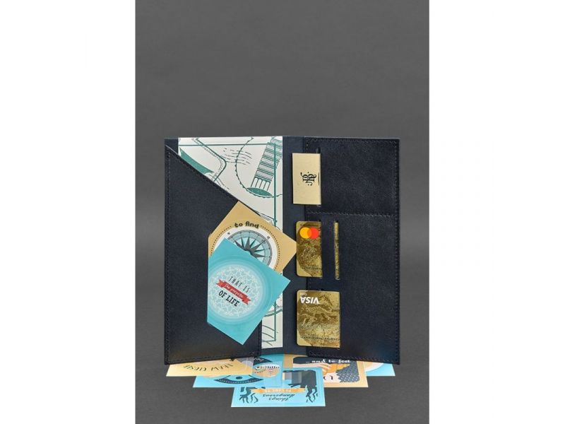 Кожаный тревел-кейс 3.1 темно-синий Краст, фото 2