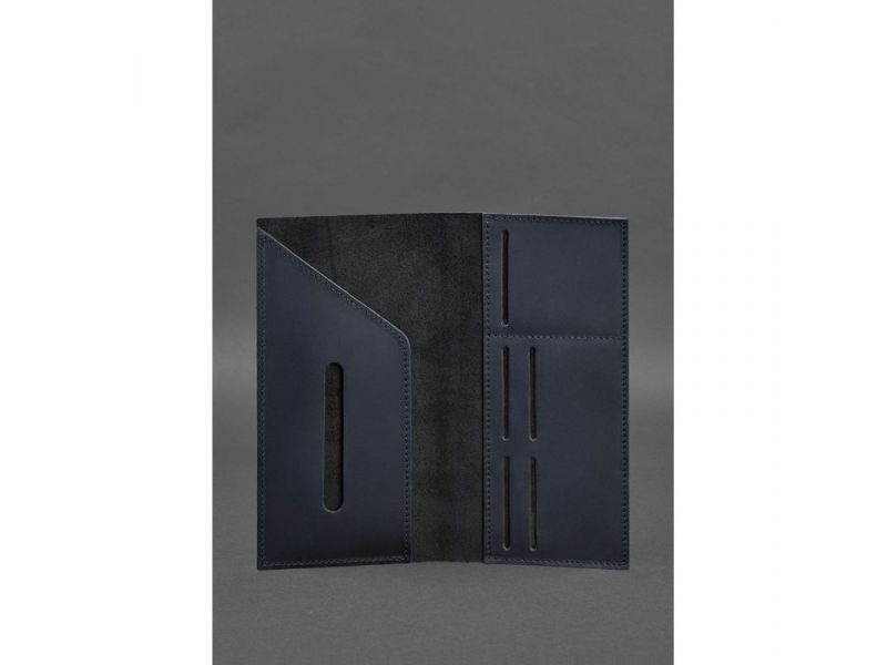 Кожаный тревел-кейс 3.1 темно-синий Crazy Horse, фото 4