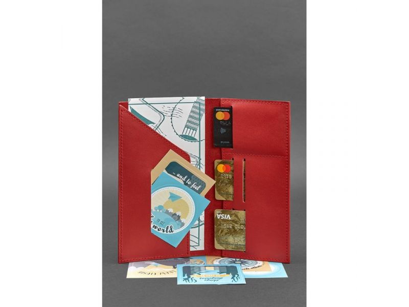 Кожаный женский тревел-кейс 3.1 Красный, фото 2