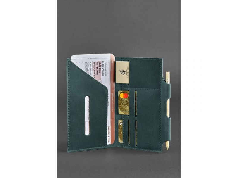 Кожаный тревел-кейс 3.0 зеленый Crazy Horse, фото 2