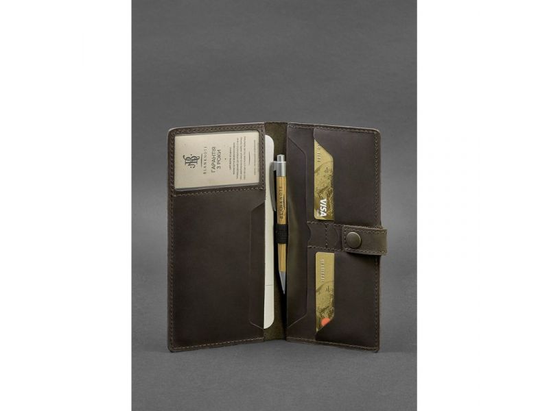 Кожаный Тревел-кейс (органайзер для документов) 6.0 темно-коричневый, фото 2