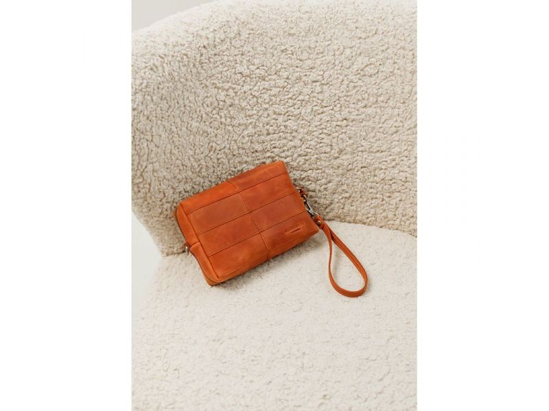 Кожаная косметичка-несессер 3.1 Светло-коричневая Crazy Horse, фото 1