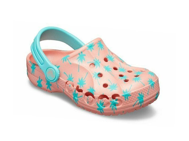 Детские кроксы Kids' Bayaband Seasonal Graphic Clog Крокс с пальмами, фото 1