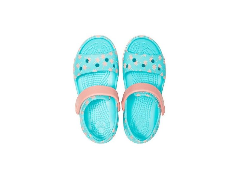 Детские Сандалии Crocs Bayaband Seasonal Graphic Sandal Blue Palms / Голубые с Пальмами, фото 4