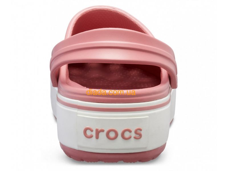 Кроксы женские пудровые с белой платформой Сабо Crocs Crocband Platform Clog, фото 5