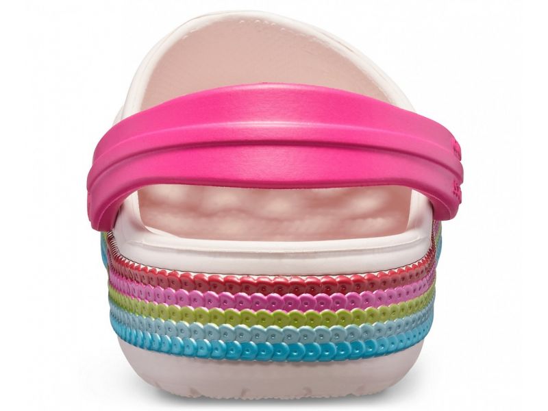 Kids' Crocband™ Sequin Band Clog Кроксы детские радуга Сабо Crocs, фото 4
