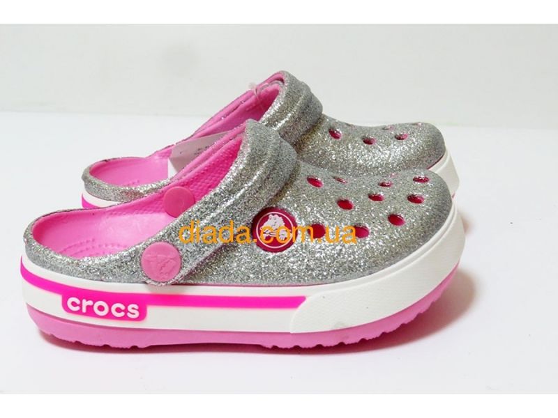 Кроксы женские серебрянные оригинальные Сабо Crocs, фото 2