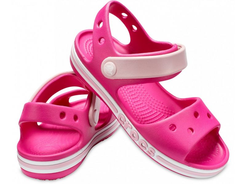 Детские Сандали Crocs Bayaband Sandal Kids Raspberry / Малиновые Кроксы для Девочек, фото 3