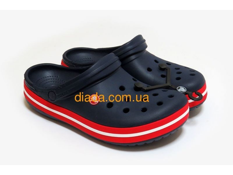 Кроксы мужские синие с красным оригинальные Crocs Crocband II.5, фото 4