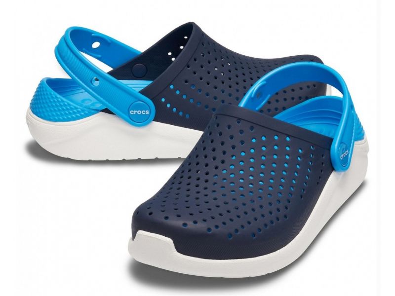 Общий вид: Детские кроксы Crocs Navy/White – общий план