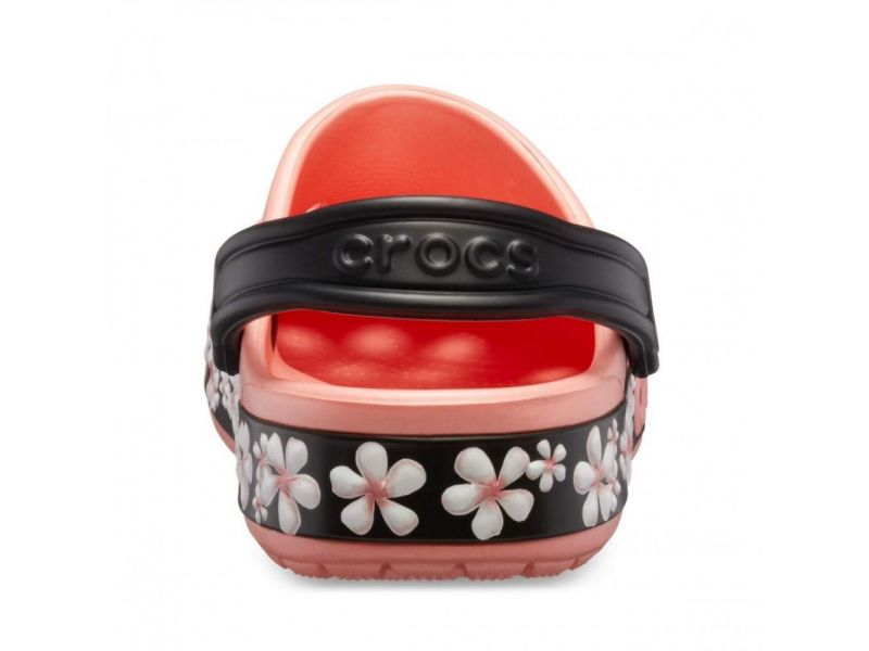Крокс женские Bayaband Graphic II Clog Melon/Floral коралловые c цветами, фото 4