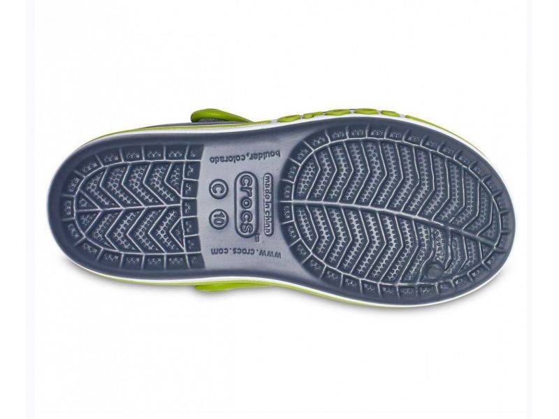 Детские Сандалии Crocs Bayaband Sandal Kids Charcoal / Серые Кроксы Сандалии, фото 6