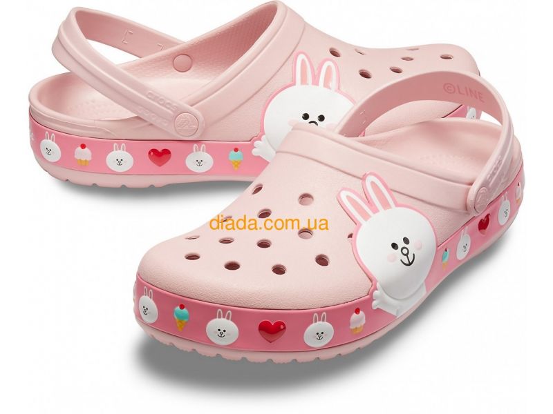 CROCS Crocband™ LINE Friends Clog (Розовые Сабо с зайчиком), фото 3