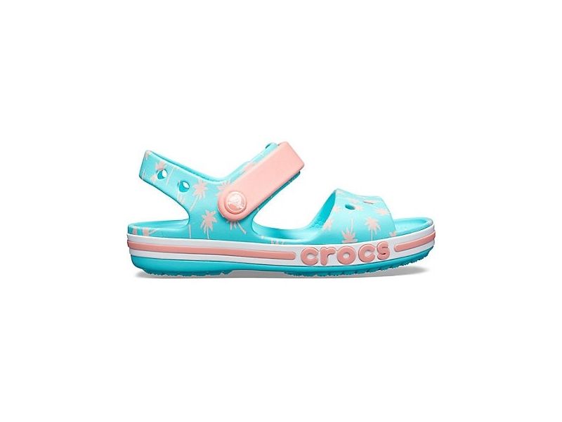 Детские Сандалии Crocs Bayaband Seasonal Graphic Sandal Blue Palms / Голубые с Пальмами, фото 1