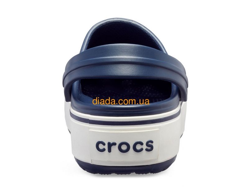 Кроксы женские темно синие с белой платформой Сабо Crocs Crocband Platform Clog, фото 3