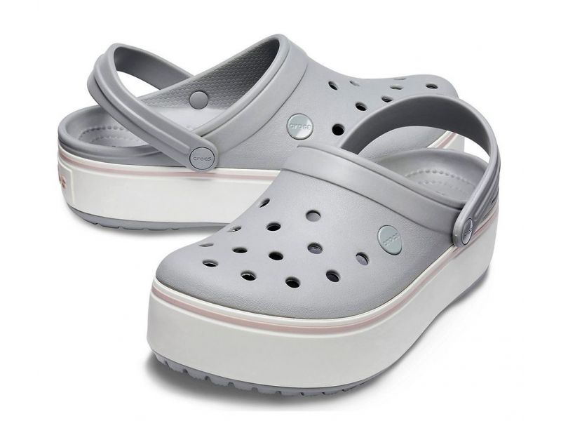 Женские кроксы на платформе серые Crocs Crocband Platform Grey арт. 205434, фото 1