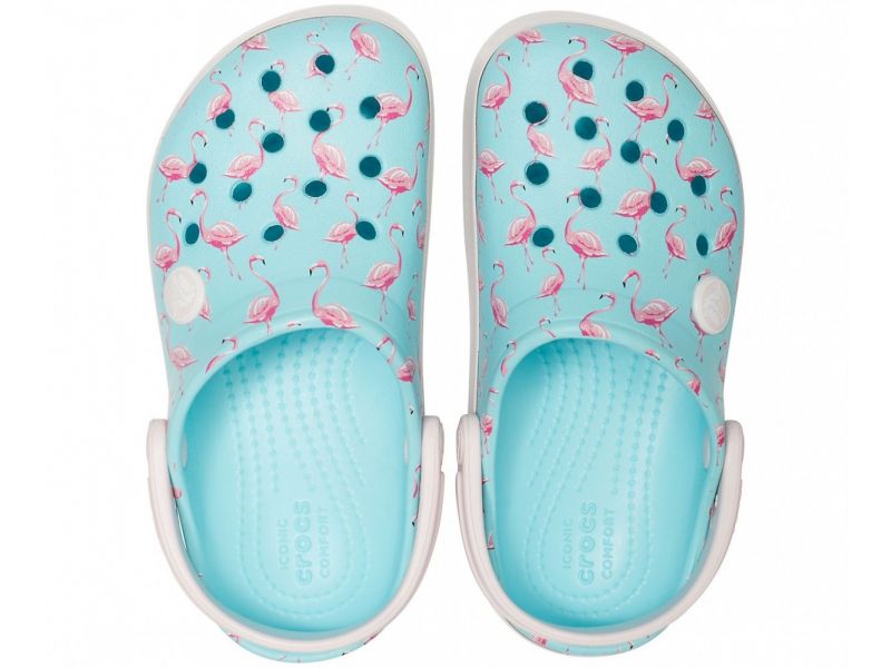 Детские кроксы Kids' Crocband™ Multi-Graphic Clog Фламинго для девочек, фото 5
