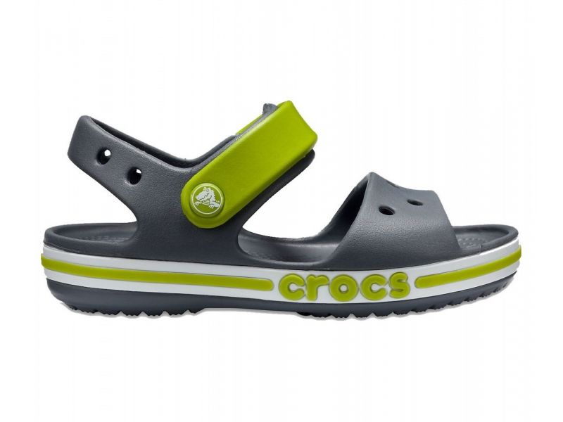 Детские Сандалии Crocs Bayaband Sandal Kids Charcoal / Серые Кроксы Сандалии, фото 1