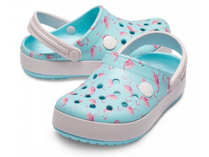 Детские кроксы Kids' Crocband™ Multi-Graphic Clog Фламинго для девочек, фото 1