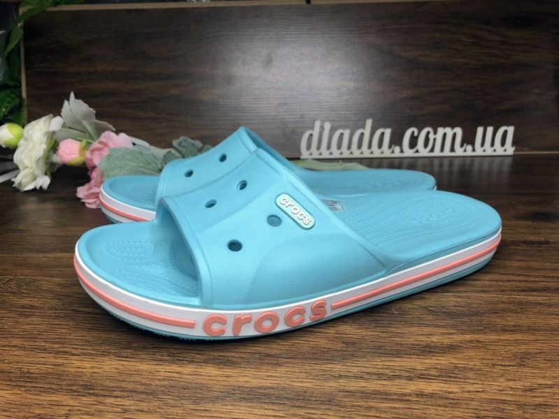 Кроксы Crocs Bayaband Slide голубые шлепки крокс, фото 3