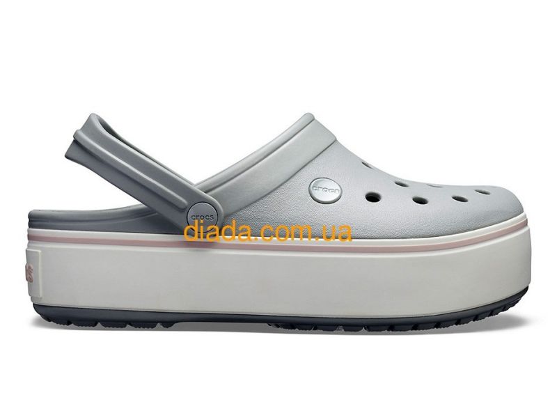 Женские кроксы на платформе серые Crocs Crocband Platform Grey арт. 205434, фото 2
