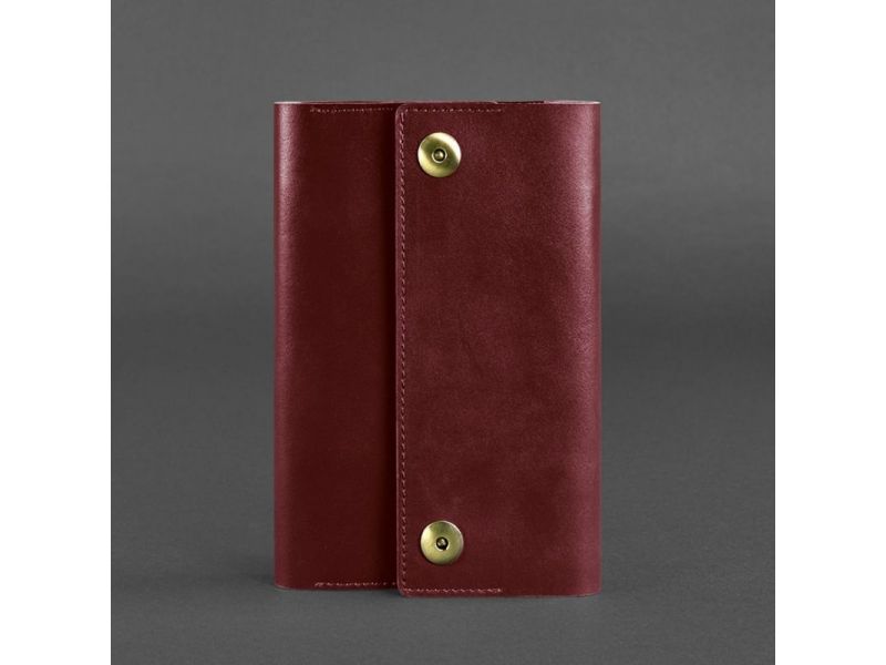Кожаный блокнот (Софт-бук) 5.0 бордовый, фото 6