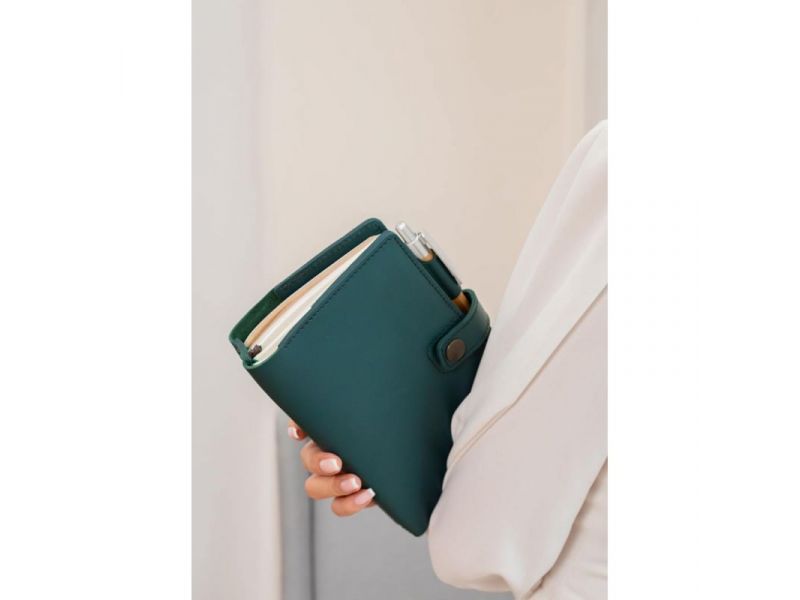 Кожаный блокнот (Софт-бук) 4.0 зеленый Краст, фото 1