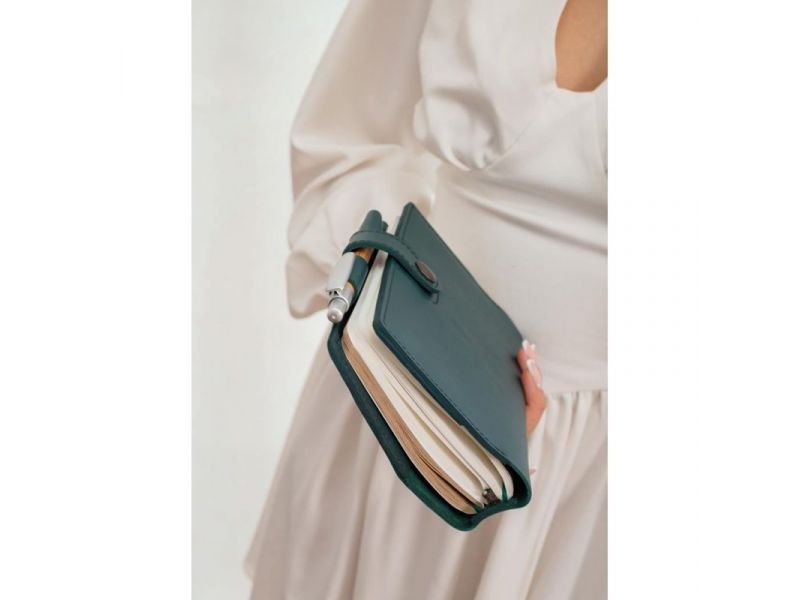 Кожаный блокнот (Софт-бук) 4.0 зеленый Краст, фото 9