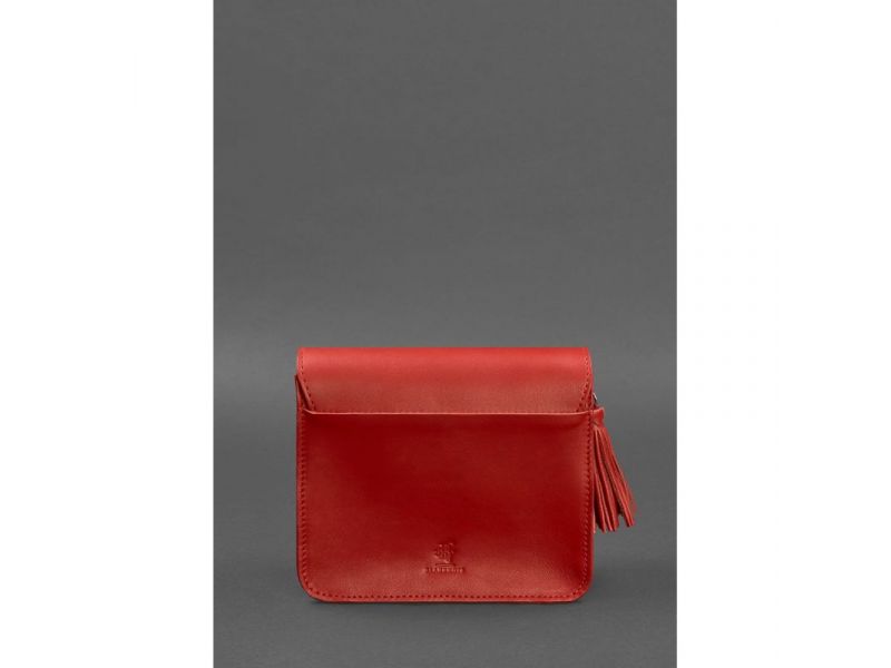 Кожаная женская бохо-сумка Лилу красная, фото 5