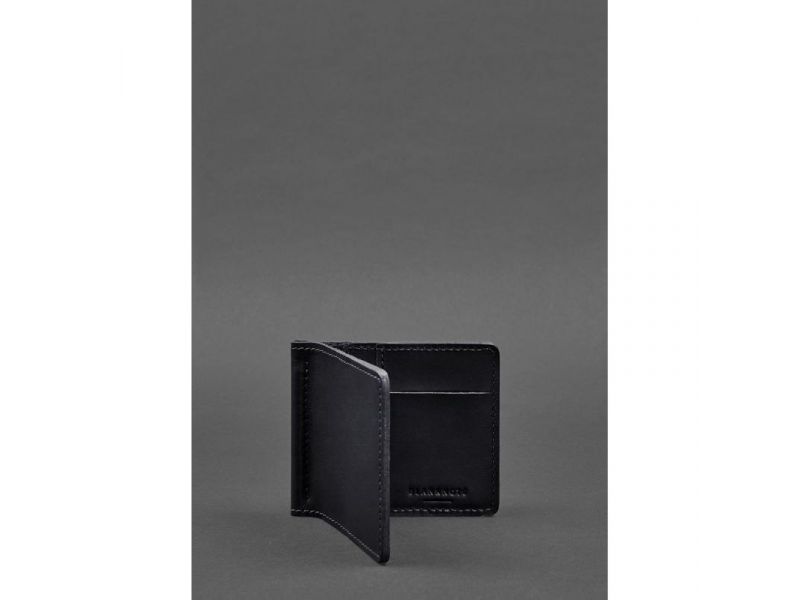 Мужское кожаное портмоне синее Краст 1.0 зажим для денег, фото 2