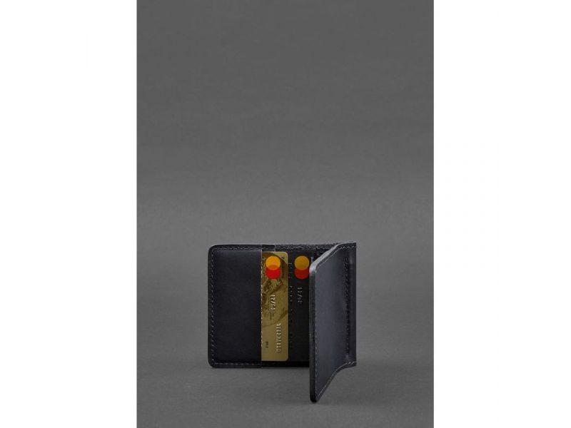 Мужское кожаное портмоне синее Краст 1.0 зажим для денег, фото 4