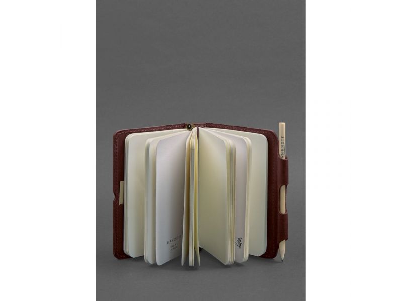 Кожаный блокнот (Софт-бук) 3.0 бордовый Crazy Horse, фото 2