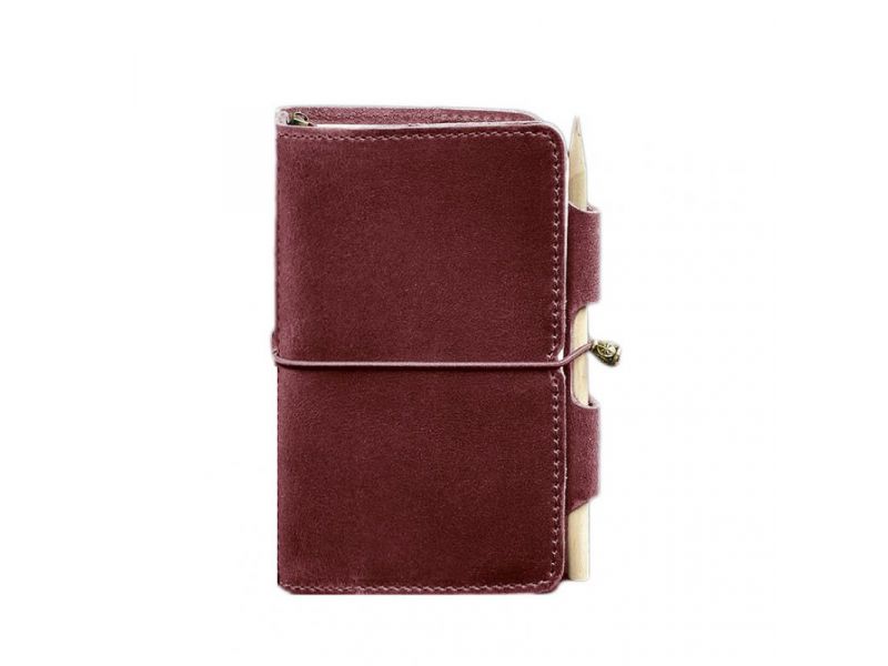 Кожаный блокнот (Софт-бук) 3.0 бордовый Crazy Horse, фото 6