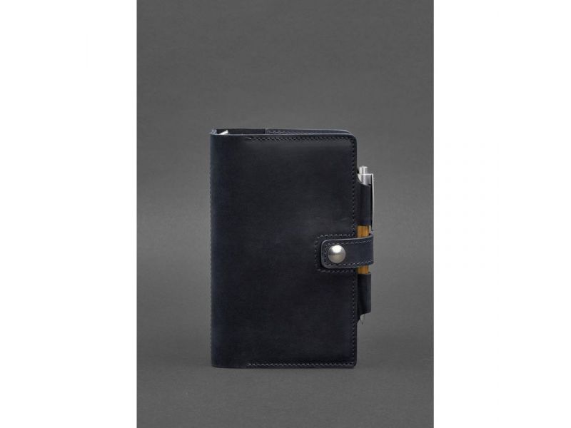 Кожаный блокнот (Софт-бук) 4.0 темно-синий Crazy Horse, фото 1