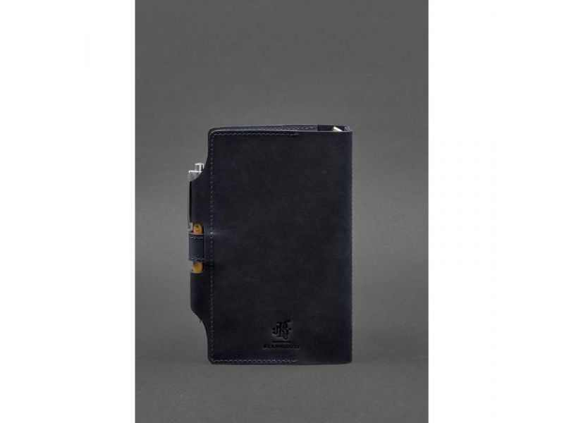 Кожаный блокнот (Софт-бук) 4.0 темно-синий Crazy Horse, фото 4