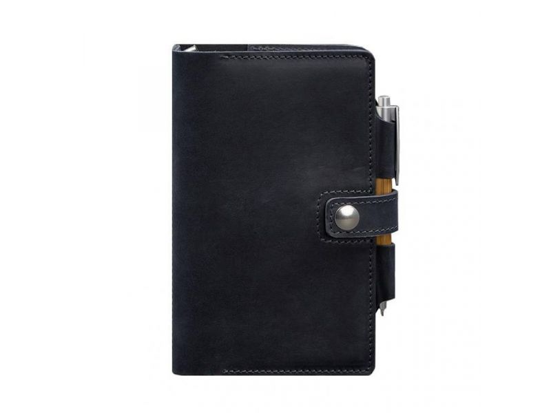 Кожаный блокнот (Софт-бук) 4.0 темно-синий Crazy Horse, фото 6