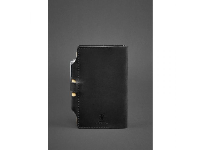 Кожаный блокнот (Софт-бук) 4.0 черный Crazy Horse, фото 4