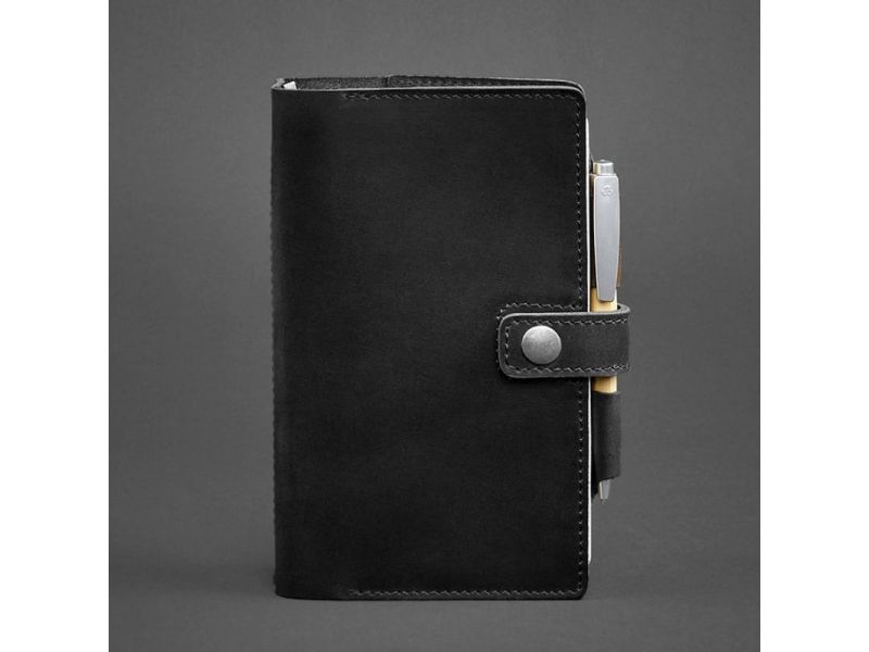 Кожаный блокнот (Софт-бук) 4.0 черный Crazy Horse, фото 5