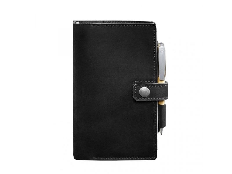 Кожаный блокнот (Софт-бук) 4.0 черный Crazy Horse, фото 6