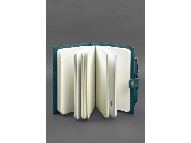 Кожаный блокнот (Софт-бук) 4.0 зеленый Краст, фото 3