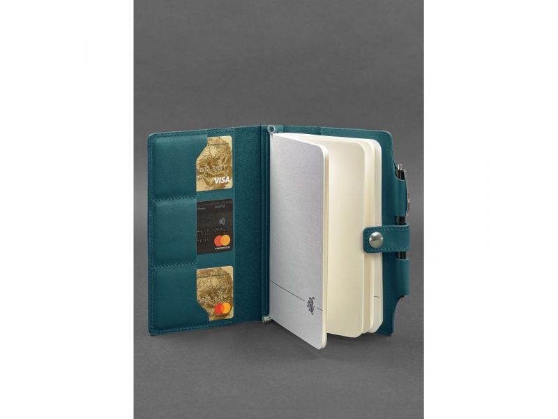 Кожаный блокнот (Софт-бук) 4.0 зеленый Краст, фото 4