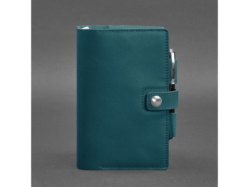 Кожаный блокнот (Софт-бук) 4.0 зеленый Краст, фото 10