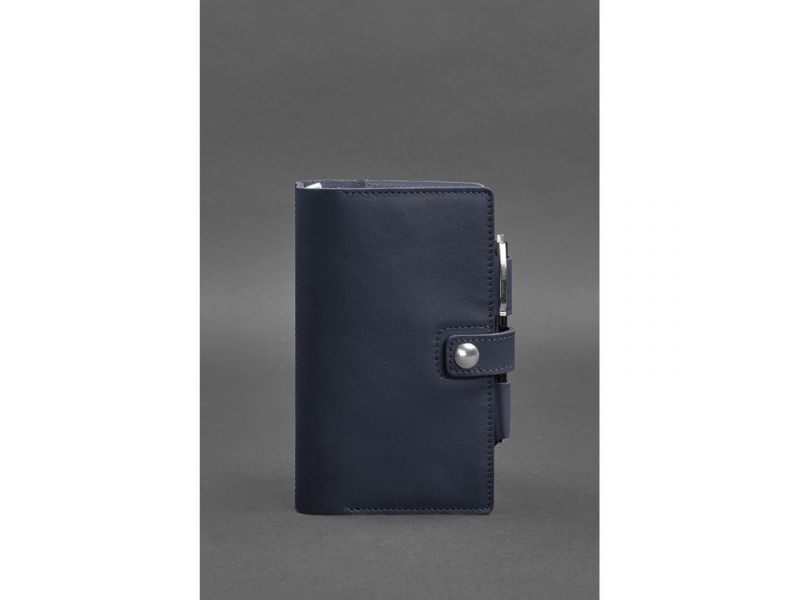 Кожаный блокнот (Софт-бук) 4.0 темно-синий Краст, фото 1