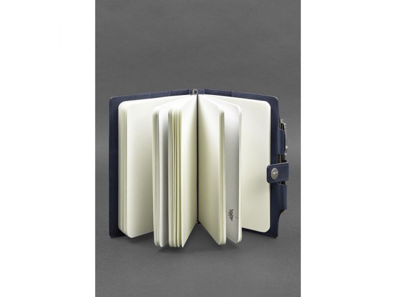 Кожаный блокнот (Софт-бук) 4.0 темно-синий Краст, фото 2