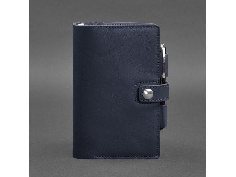 Кожаный блокнот (Софт-бук) 4.0 темно-синий Краст, фото 5