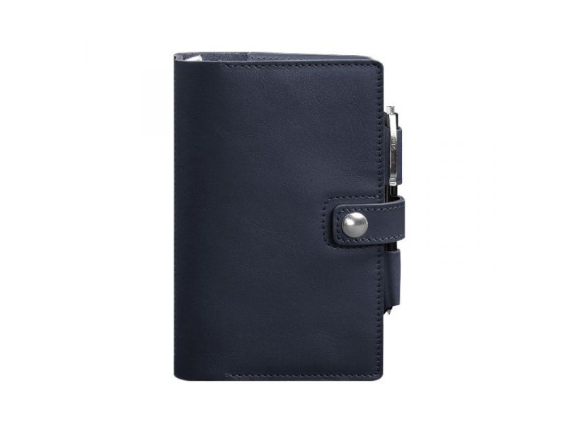 Кожаный блокнот (Софт-бук) 4.0 темно-синий Краст, фото 6