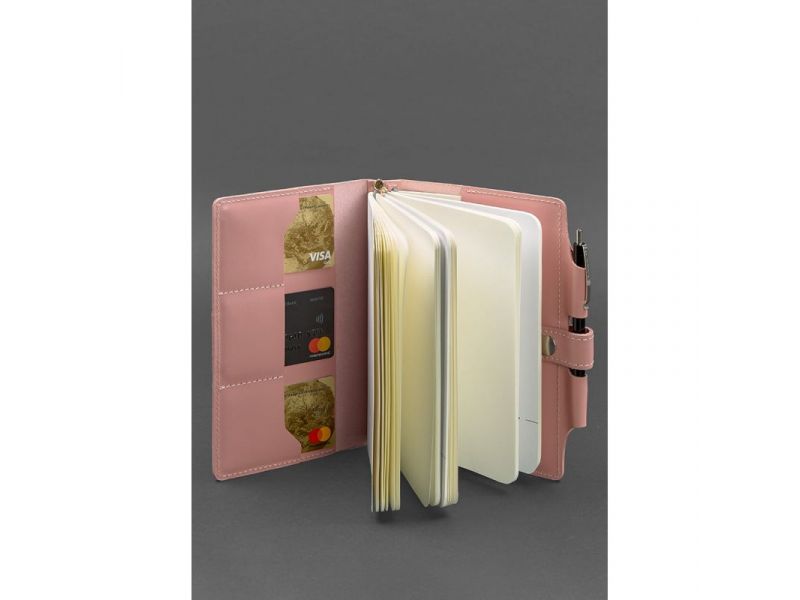 Женский кожаный блокнот (Софт-бук) 4.0 розовый, фото 3