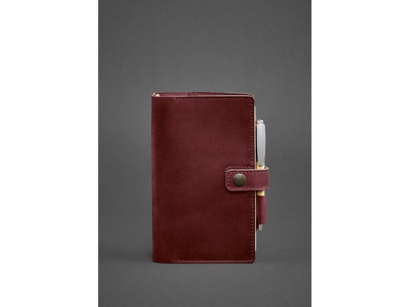 Кожаный блокнот (Софт-бук) 4.0 бордовый Crazy Horse, фото 1