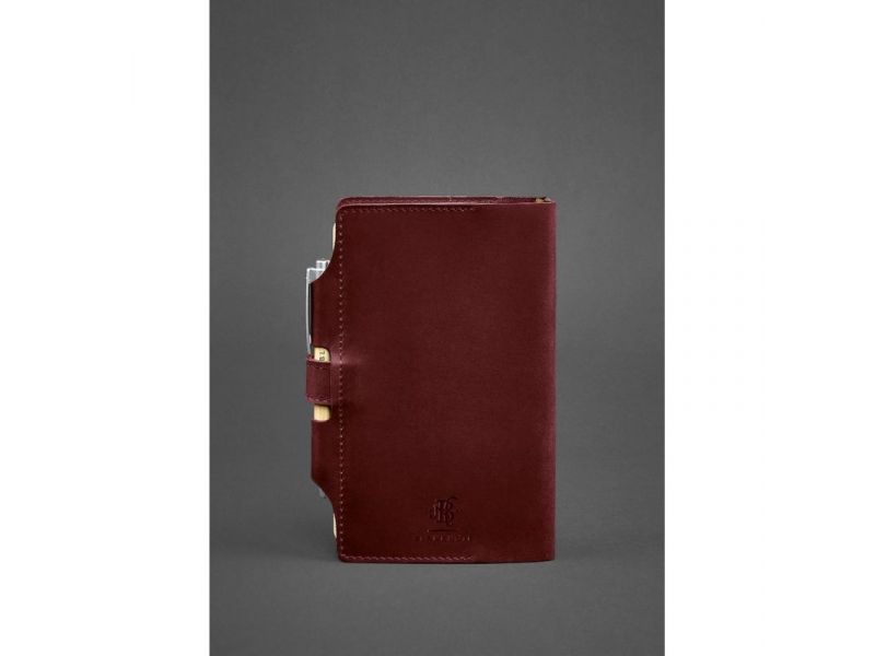 Кожаный блокнот (Софт-бук) 4.0 бордовый Crazy Horse, фото 4